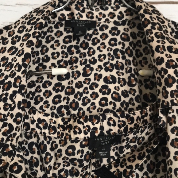 Ann Taylor • leopard cheetah pajama top pant set - Picture 8 of 8